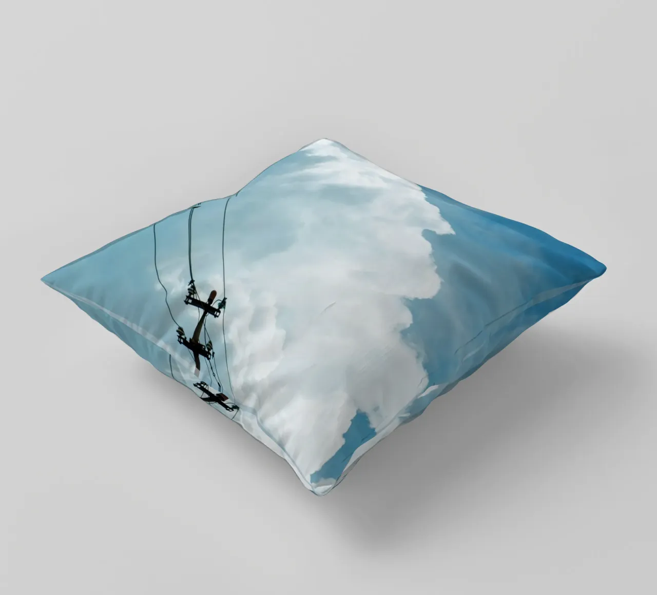 telephone wires and the clouds decorative cushion by home of clouds