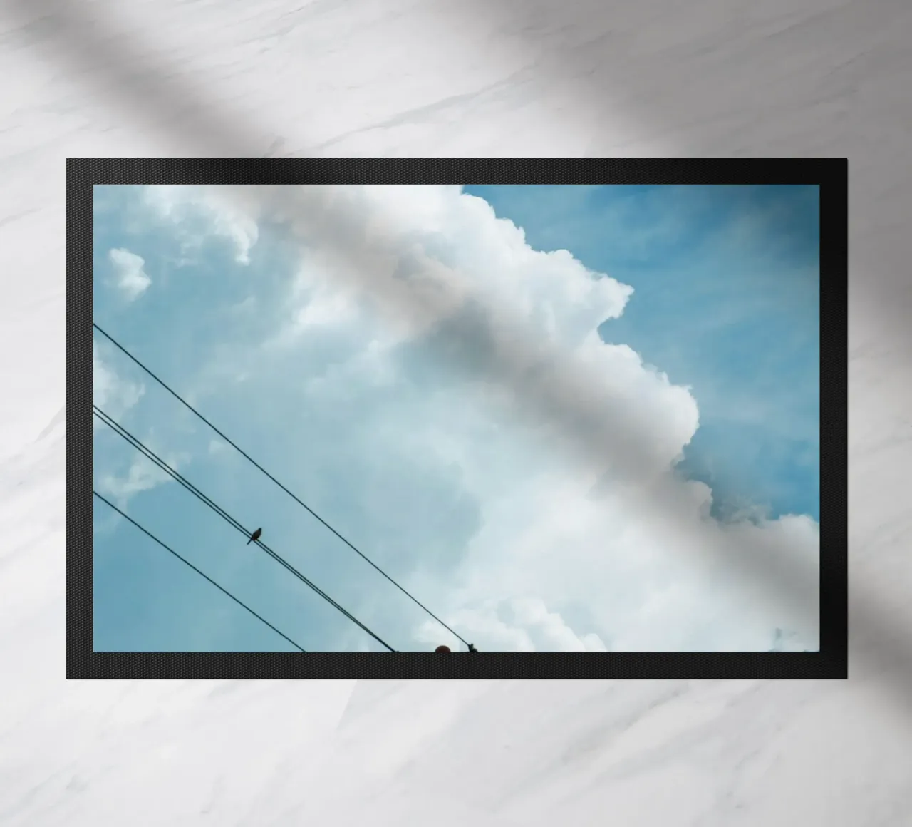 telephone wires and the clouds doormat by home of clouds