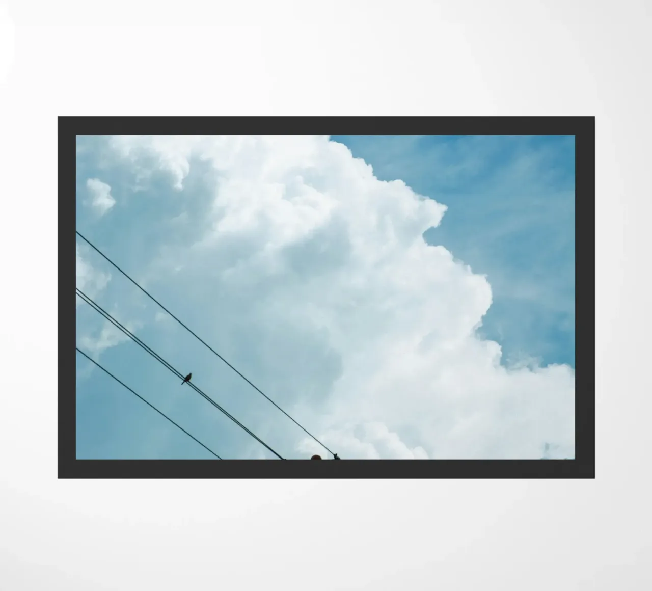 telephone wires and the clouds doormat by home of clouds