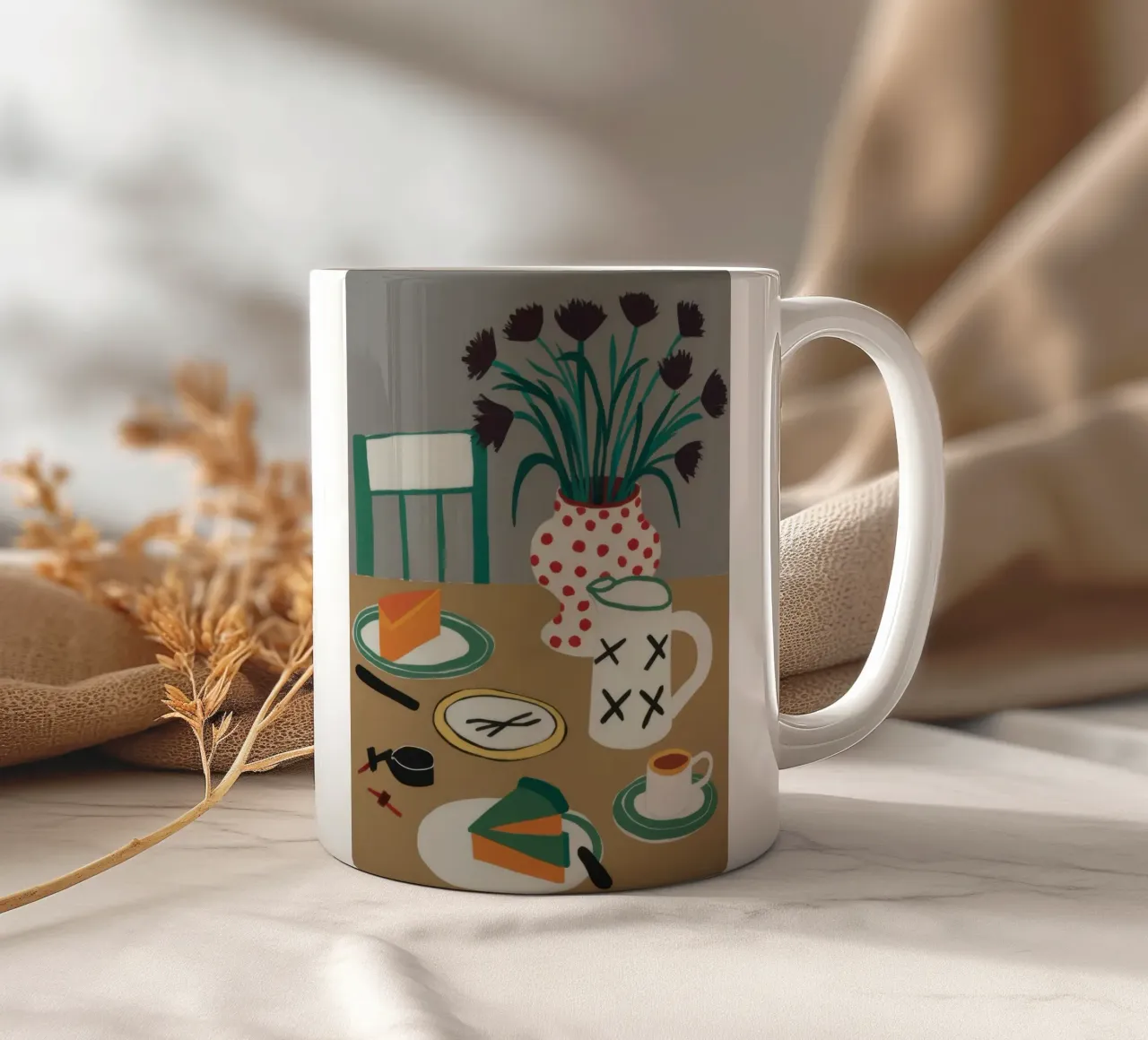 Teschio e fiori tazza in ceramica da Marigold Tiga