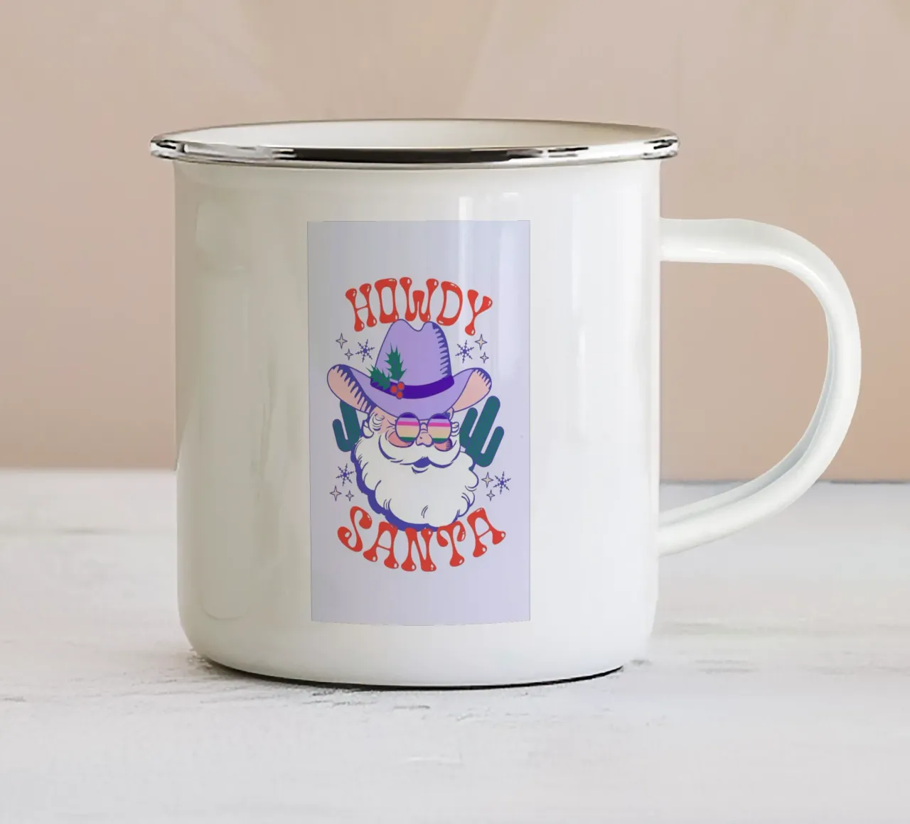 Howdy Santa tazza in smalto da cafelab