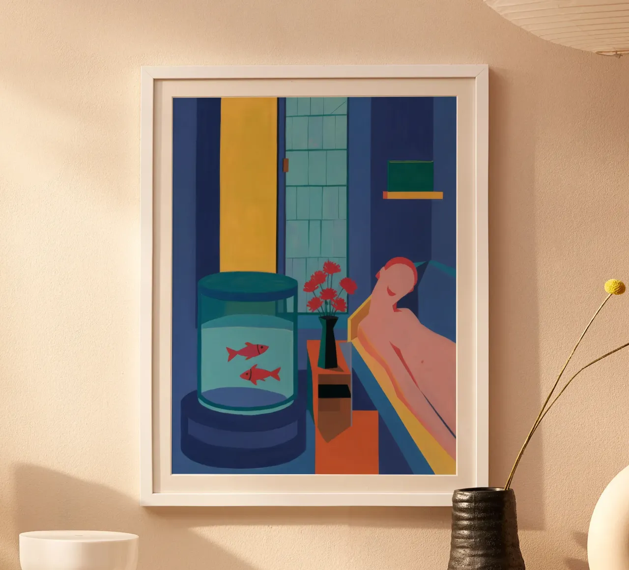 Sogno della finestra a forma di boccia poster con telaio in plastica da Stone Decade