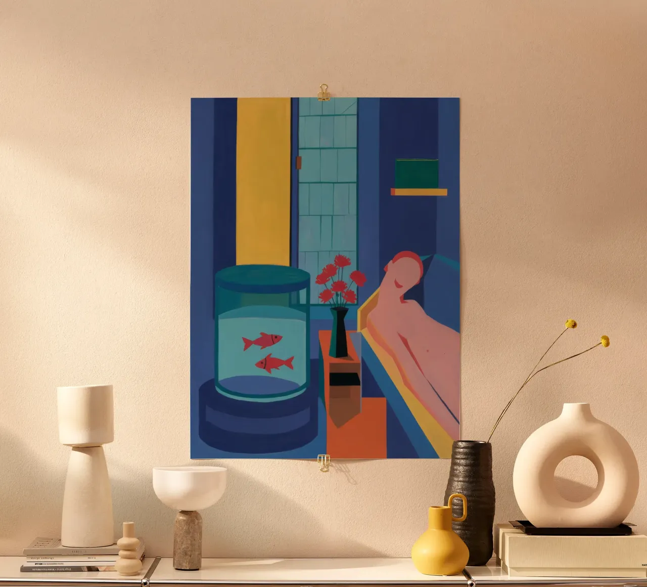 Sogno della finestra a forma di boccia poster con telaio in plastica da Stone Decade