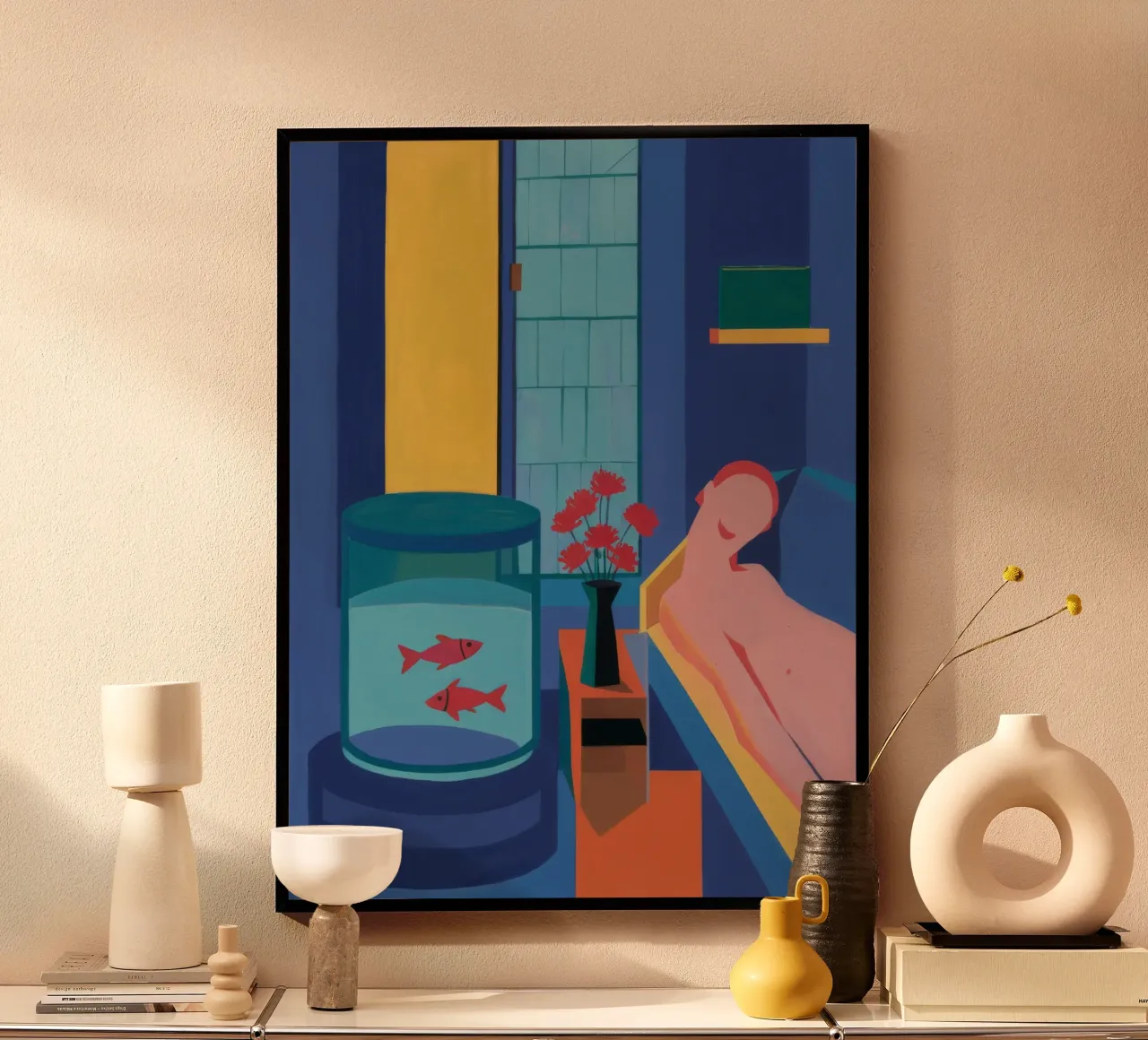 Sogno della finestra a forma di boccia poster con telaio in plastica da Stone Decade