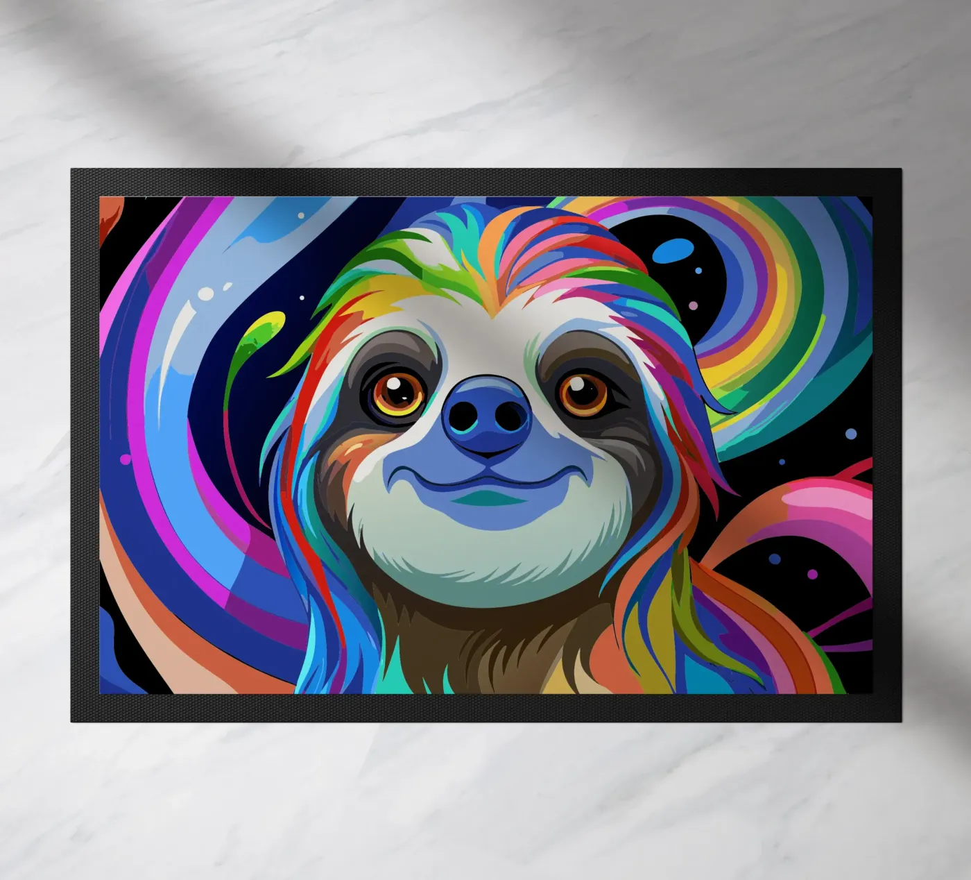 sloth vector fullcolor doormat by onelife