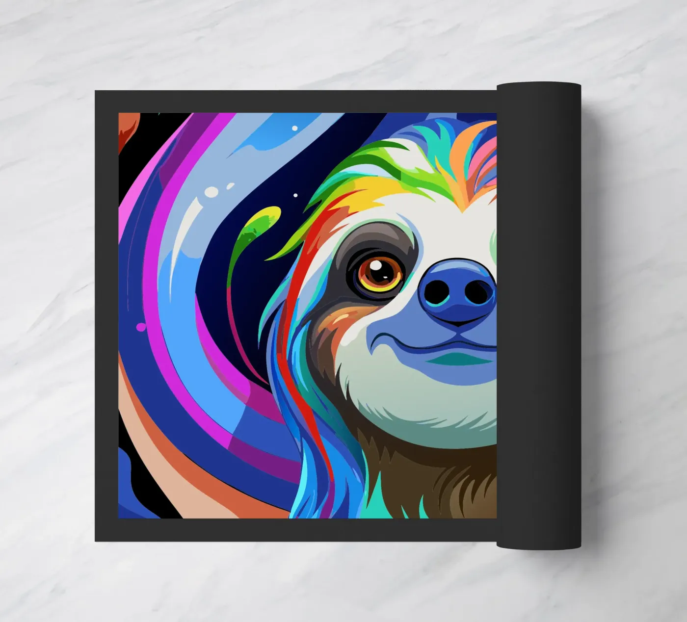 sloth vector fullcolor doormat by onelife