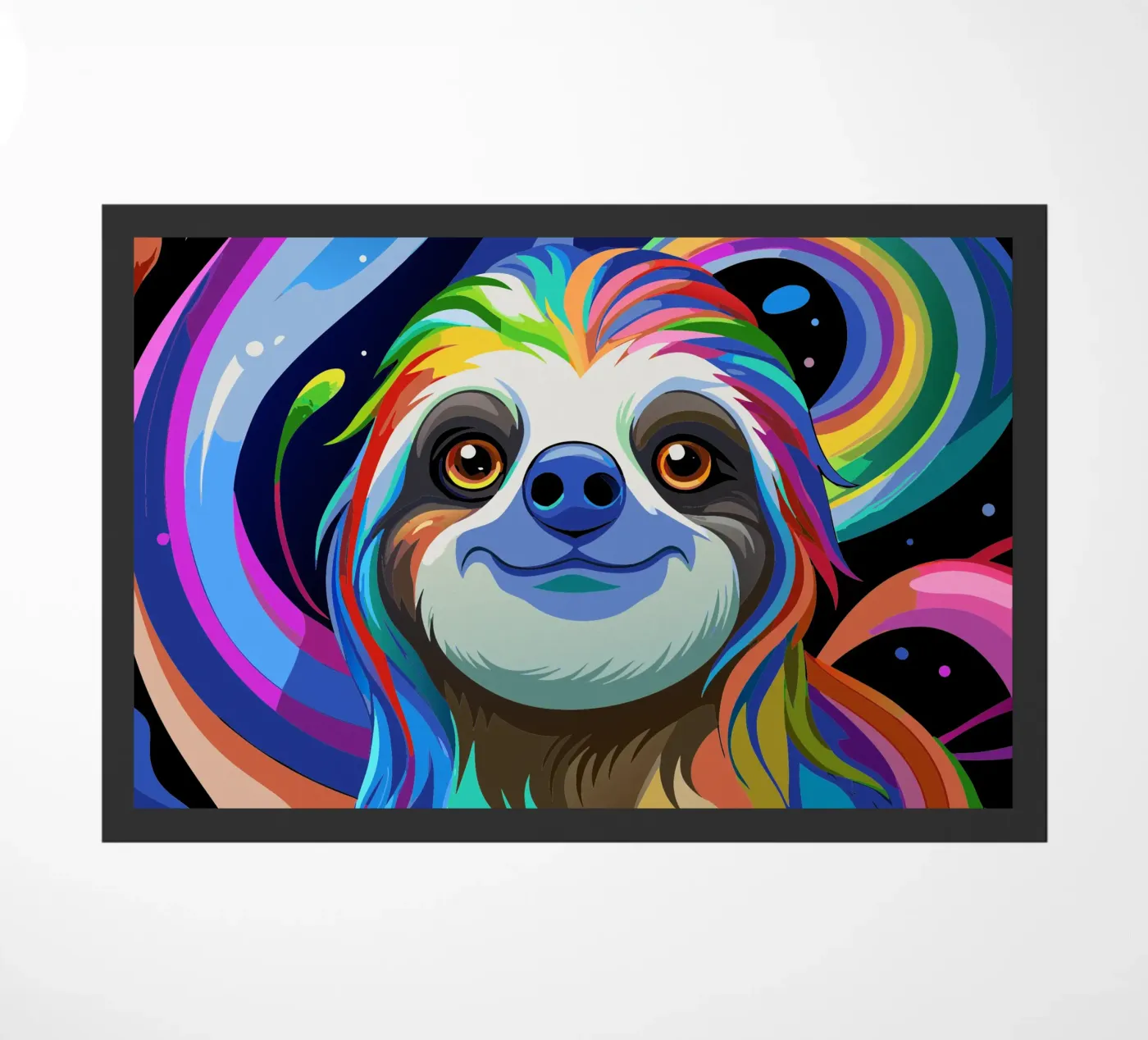 sloth vector fullcolor doormat by onelife