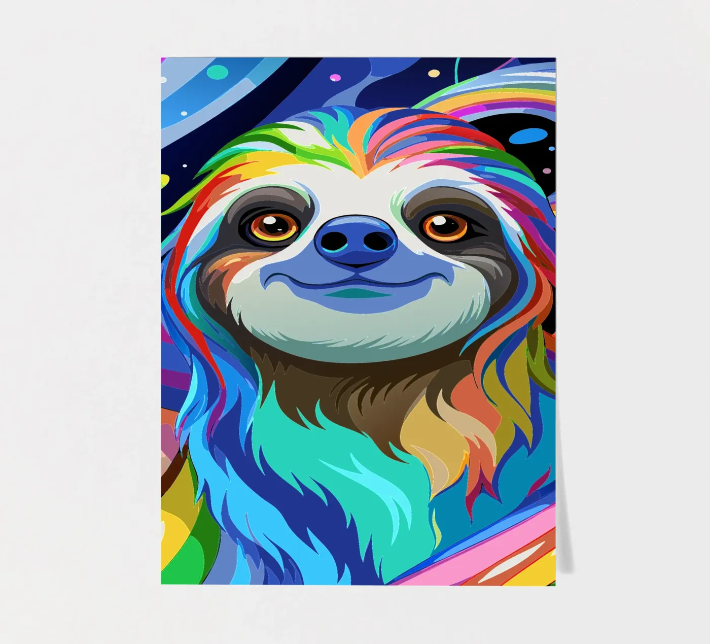 sloth vector fullcolor sticker sheet by onelife