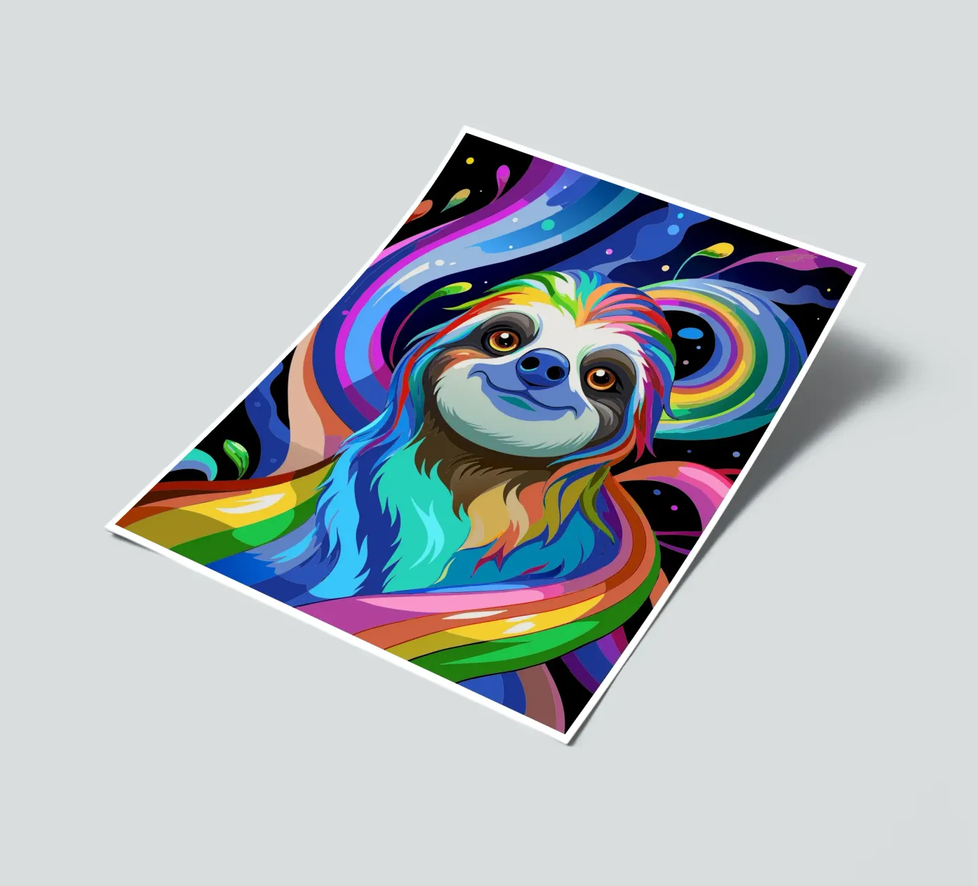 sloth vector fullcolor sticker sheet by onelife