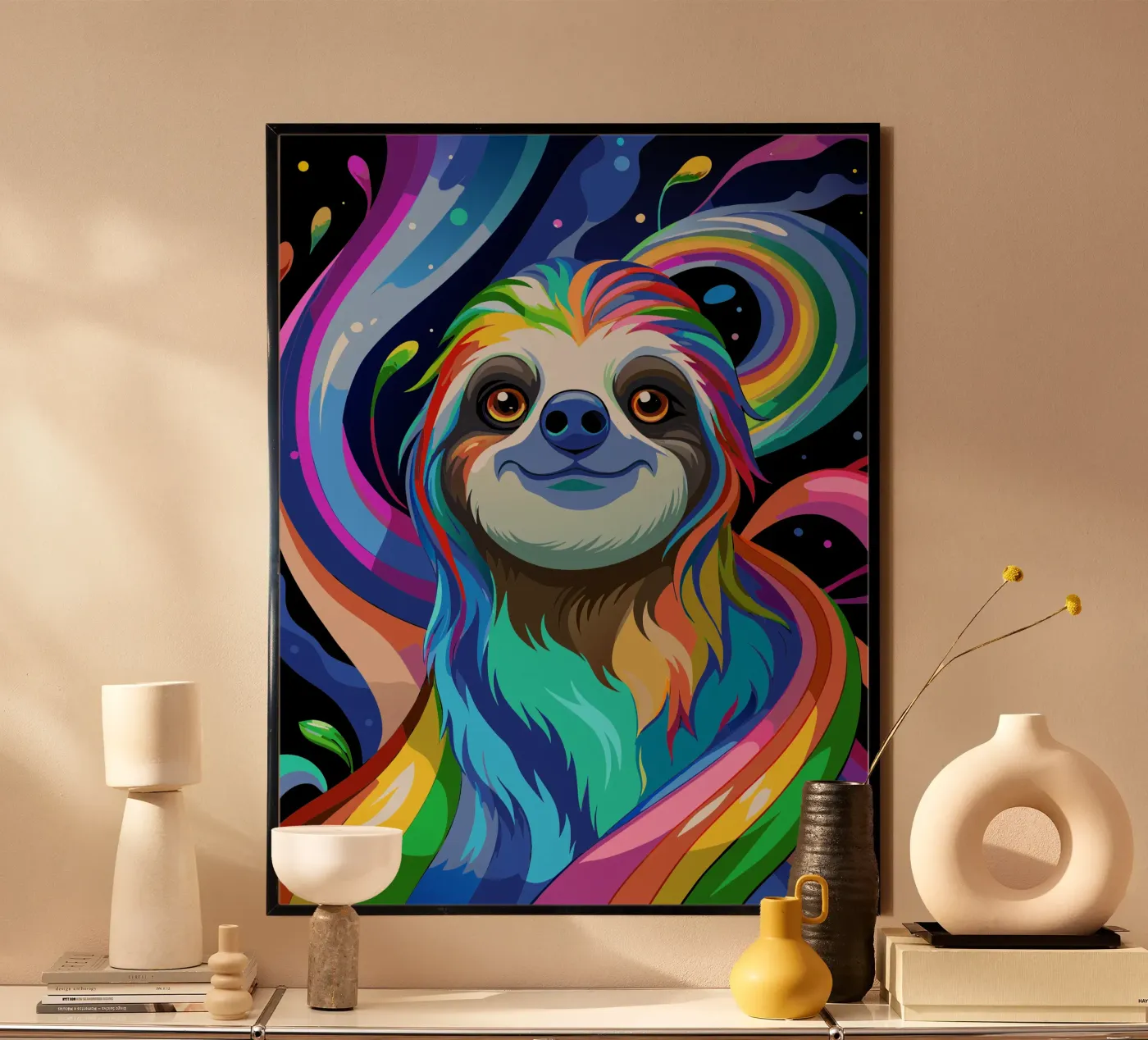 sloth vector fullcolor poster by onelife