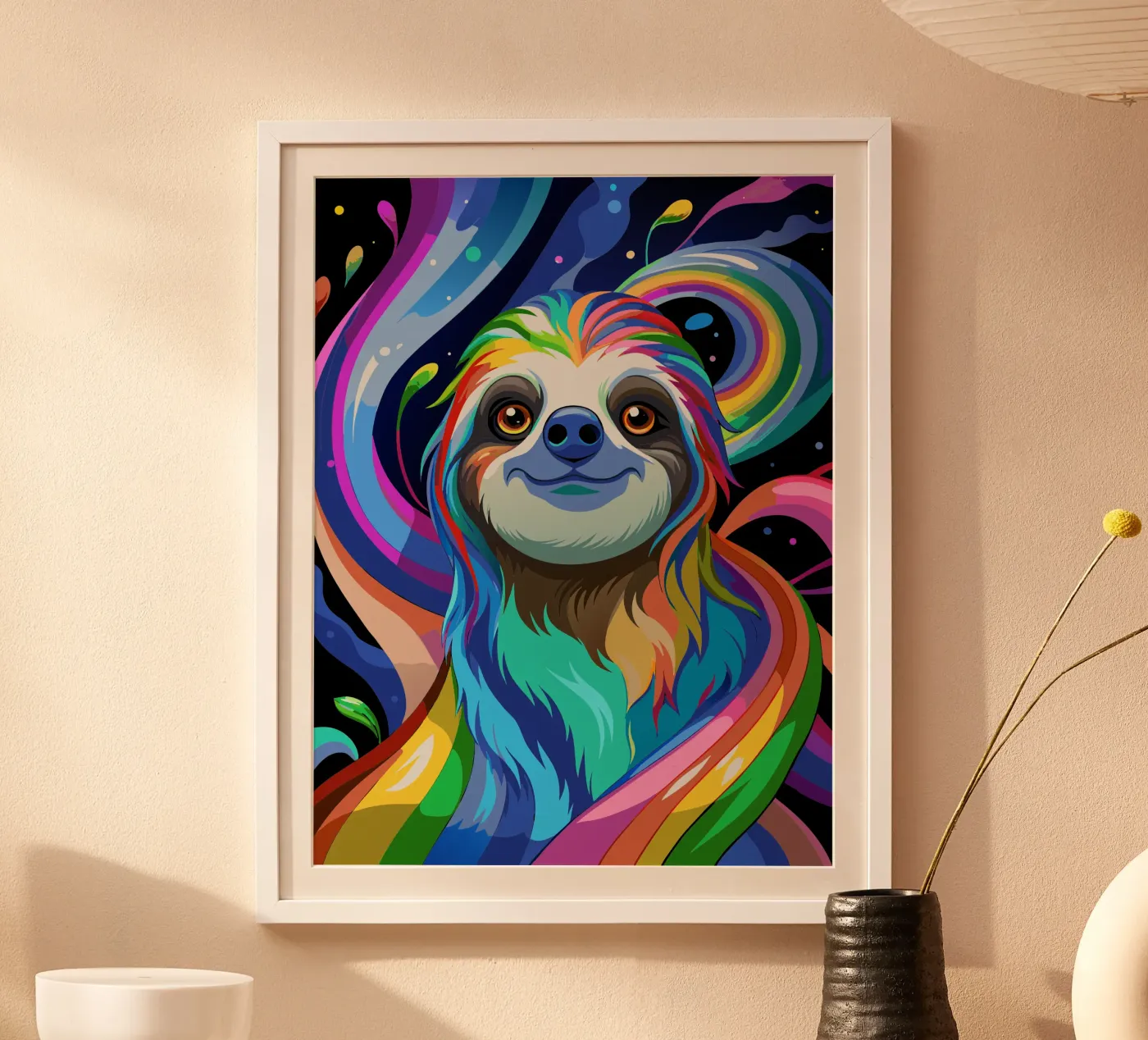 sloth vector fullcolor poster by onelife