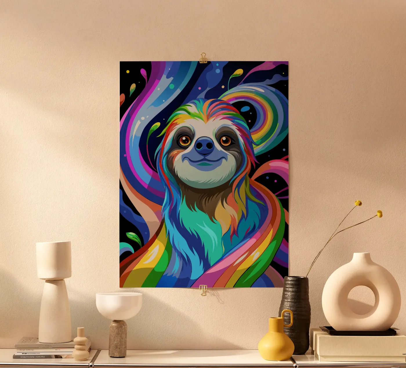 sloth vector fullcolor poster by onelife