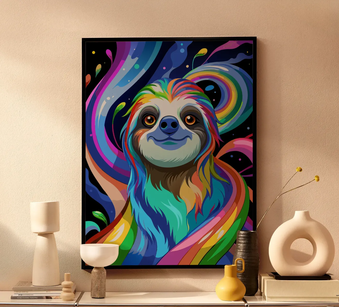 sloth vector fullcolor poster by onelife