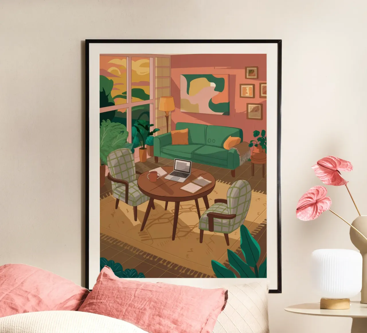 Amigos en torno a la mesa hahnemühle de Marigold Tiga