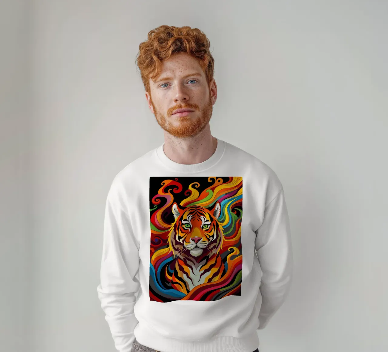 tigre vector a todo color sudadera de onelife
