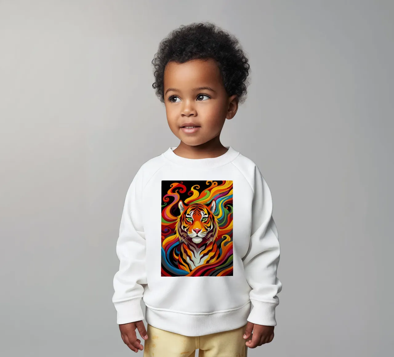 tigre vector a todo color sudadera de bebé de onelife