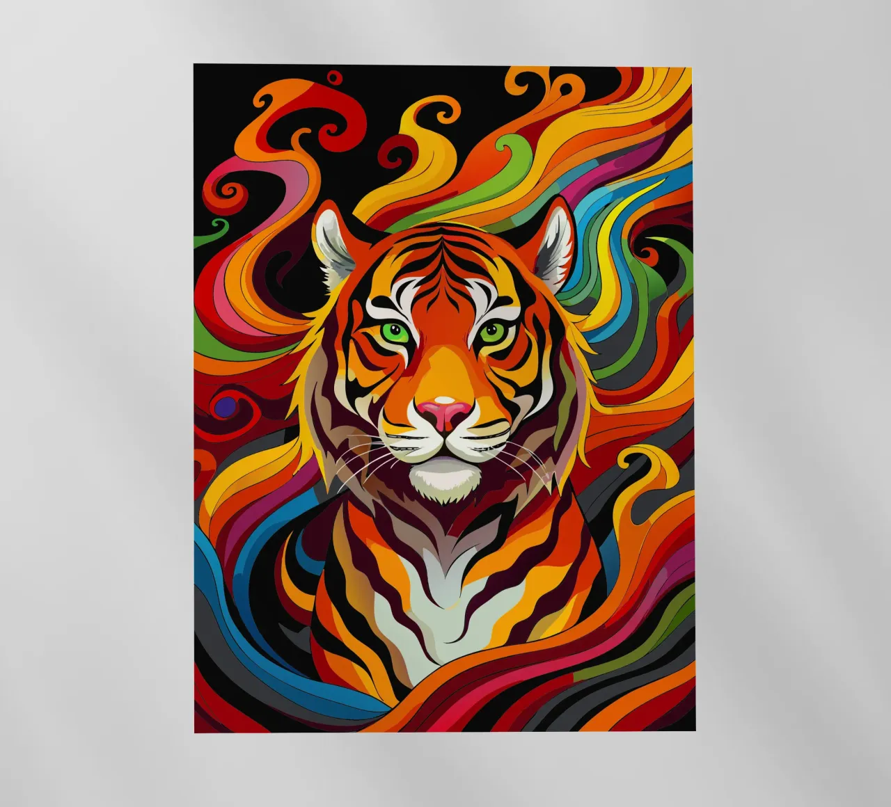 tigre vector a todo color lámina retroiluminada de onelife
