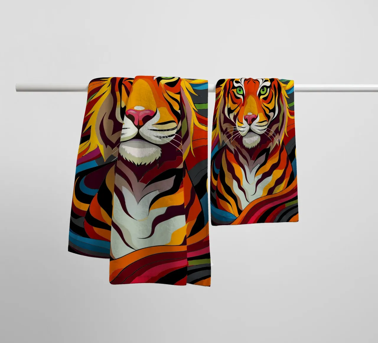 tigre vector a todo color toalla de baño de onelife