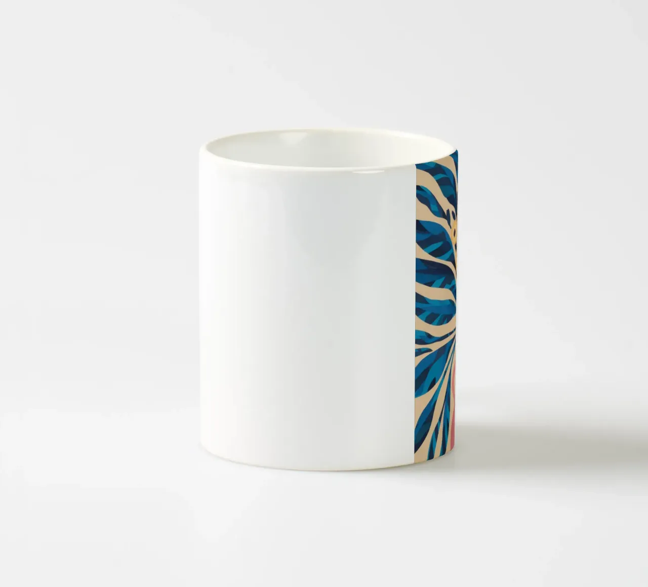 Jarrón azul follaje abstracto taza de cerámica de Marigold Tiga