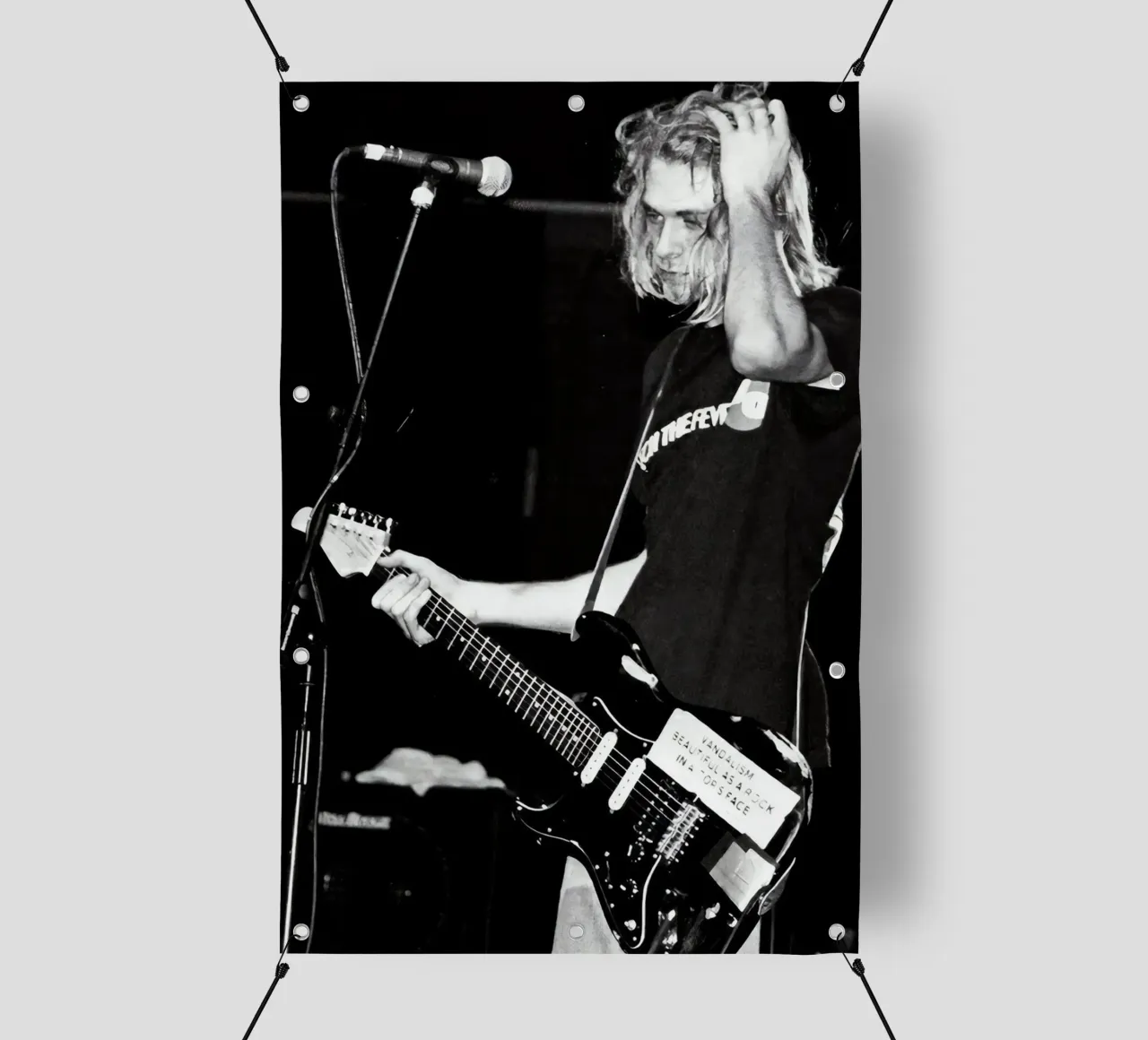 Live Concert Black And White Kurt Cobain telo in pvc da Has Fab