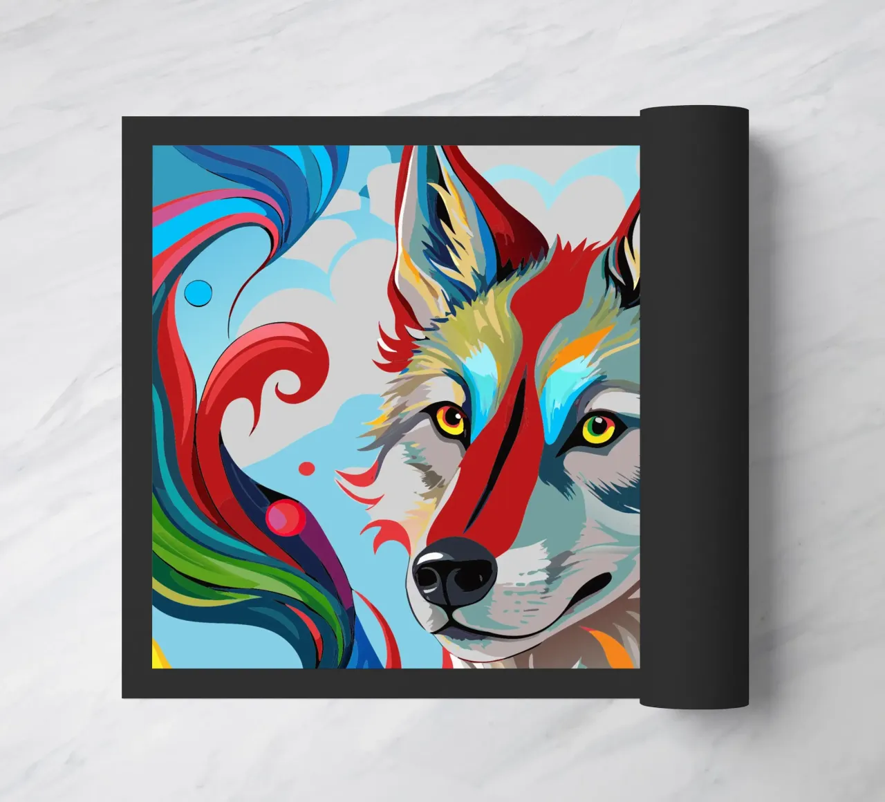 lobo vector fullcolor felpudo de onelife