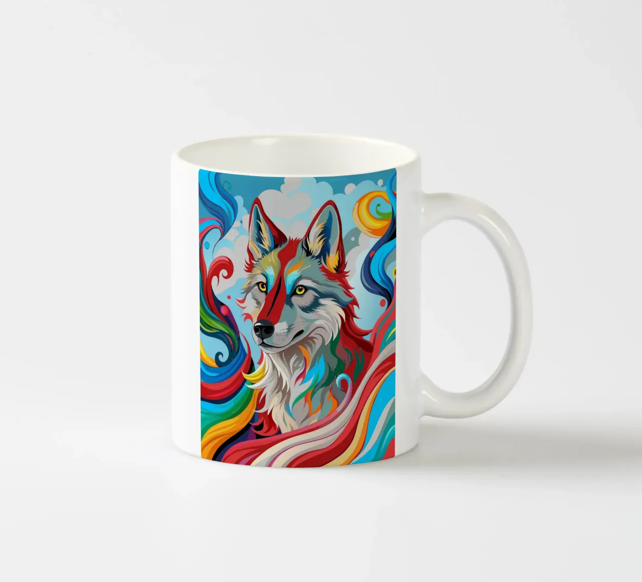 lupo vettore fullcolor tazza in ceramica da onelife