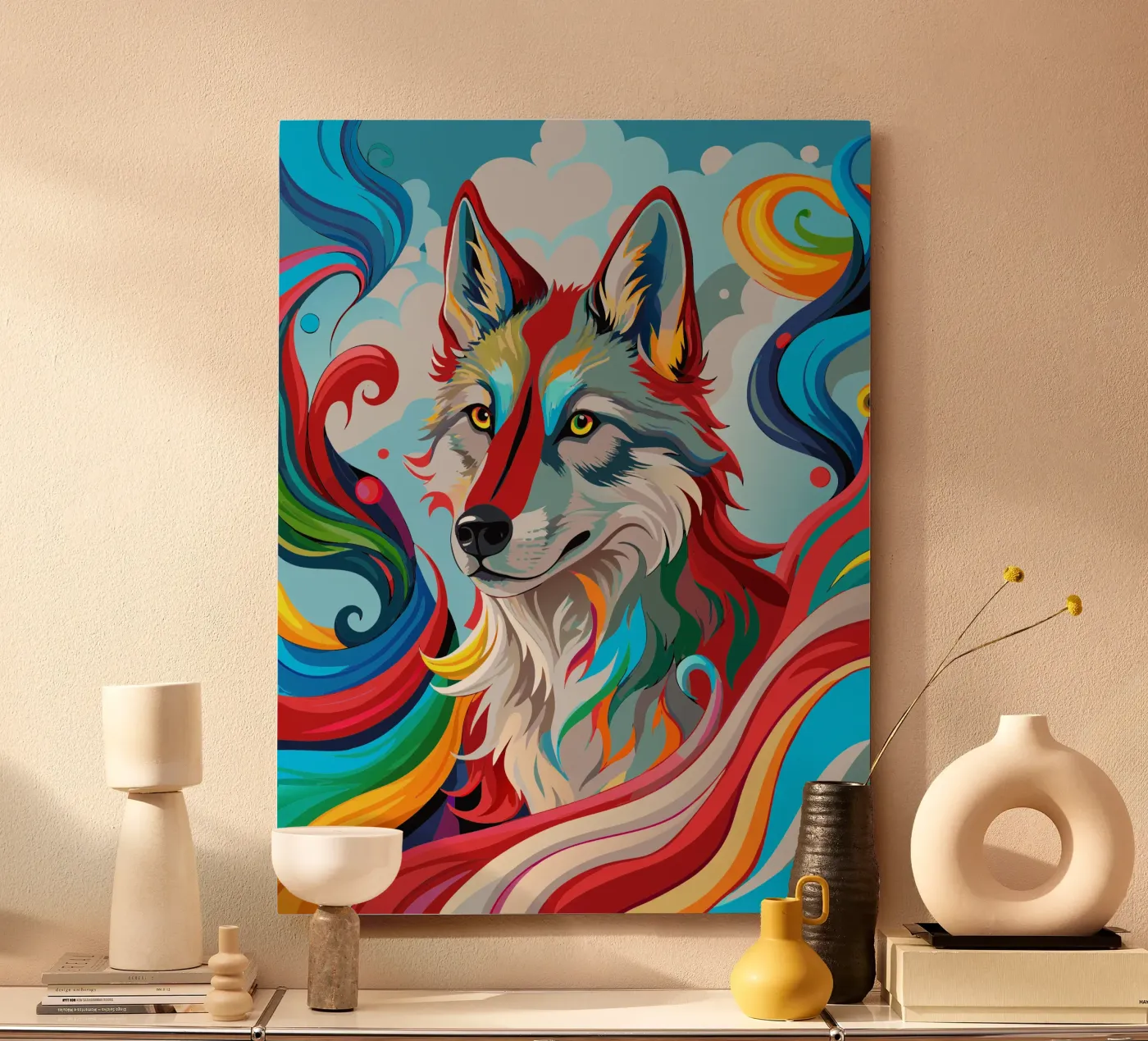 lupo vettore fullcolor pannello forex da onelife