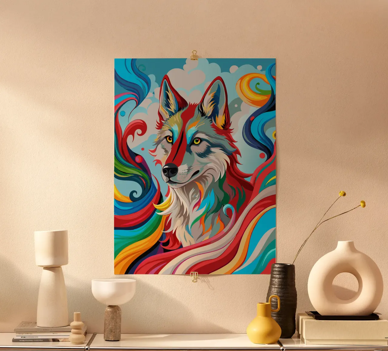 wolf vector fullcolor poster by onelife