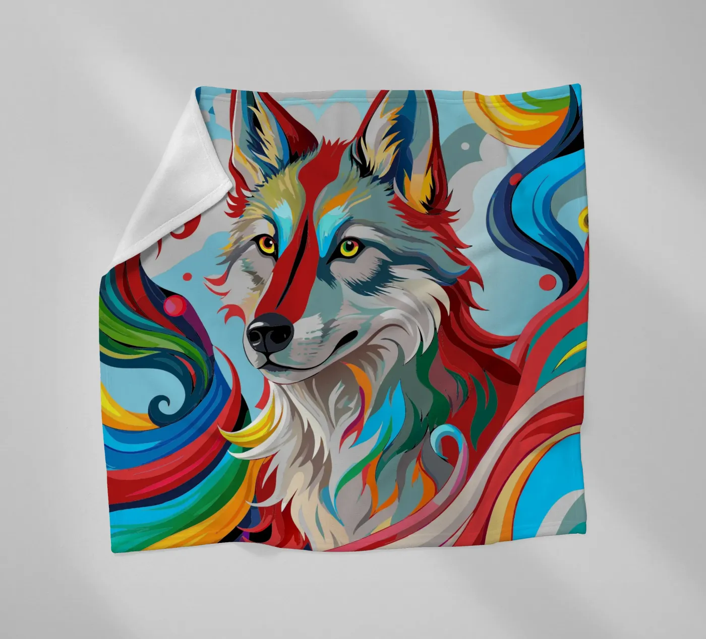 wolf vector fullcolor fleecedeken van onelife