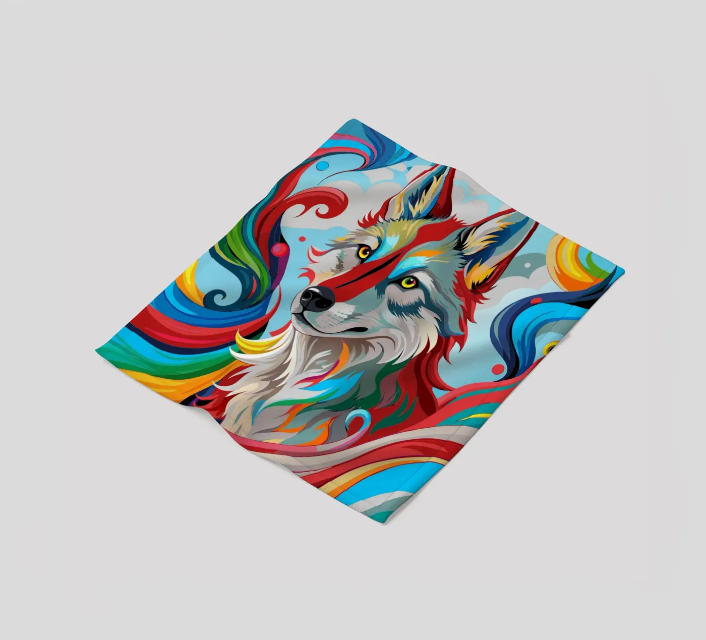 wolf vector fullcolor fleecedeken van onelife