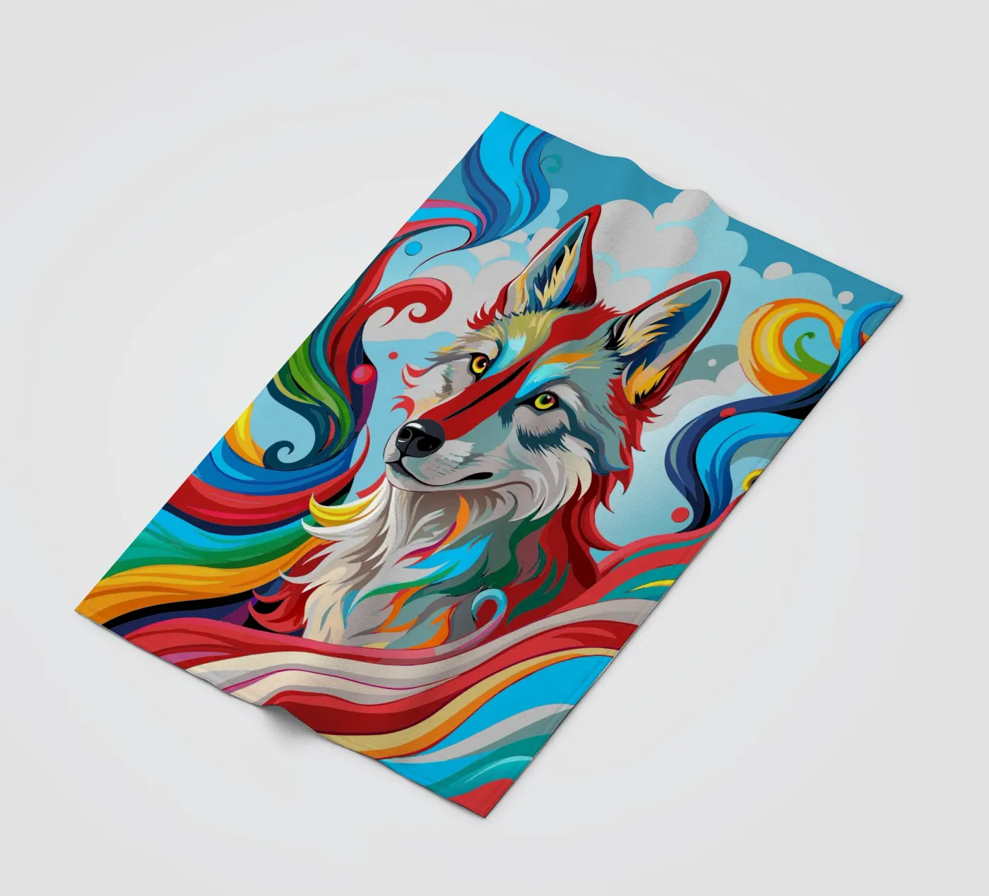 wolf vector fullcolor fleecedeken van onelife