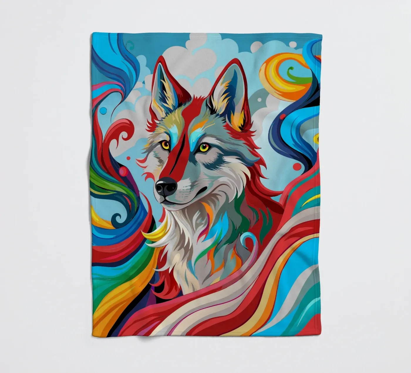 wolf vector fullcolor fleecedeken van onelife