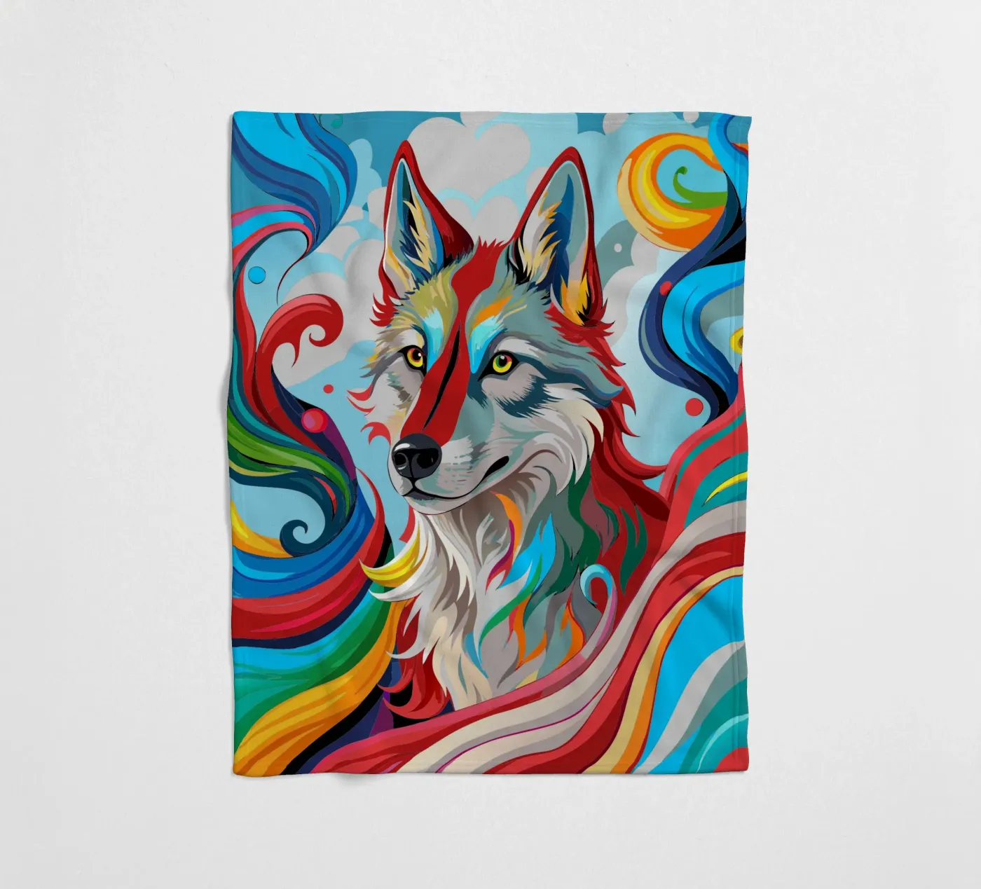 wolf vector fullcolor fleecedeken van onelife