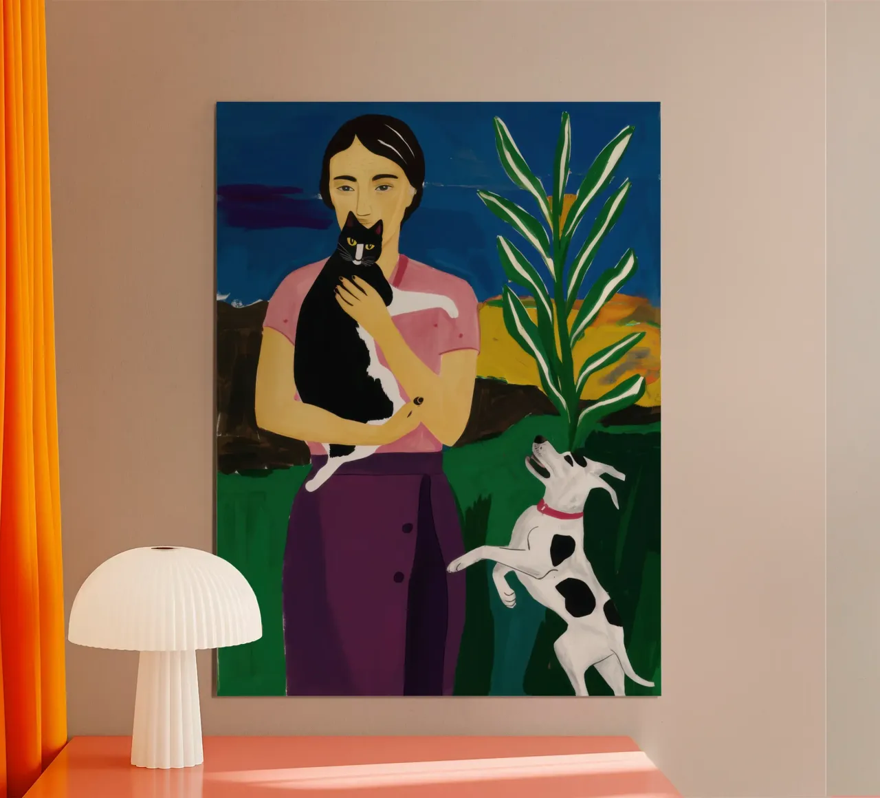 Abbraccio del compagno canino carta hahnemühle da Marigold Tiga