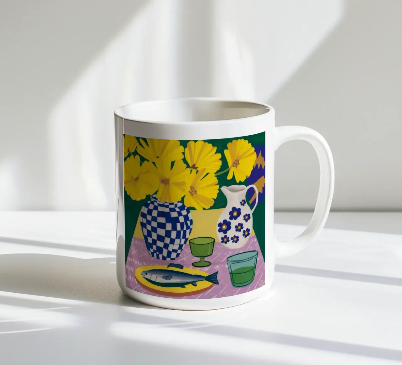Pesce a scacchi Stillness tazza in ceramica da Haven Fantasy