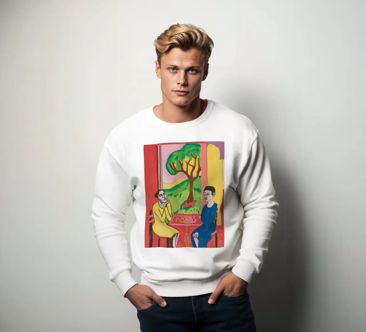 Yellow Table Duet sweatshirt by Marigold Tiga