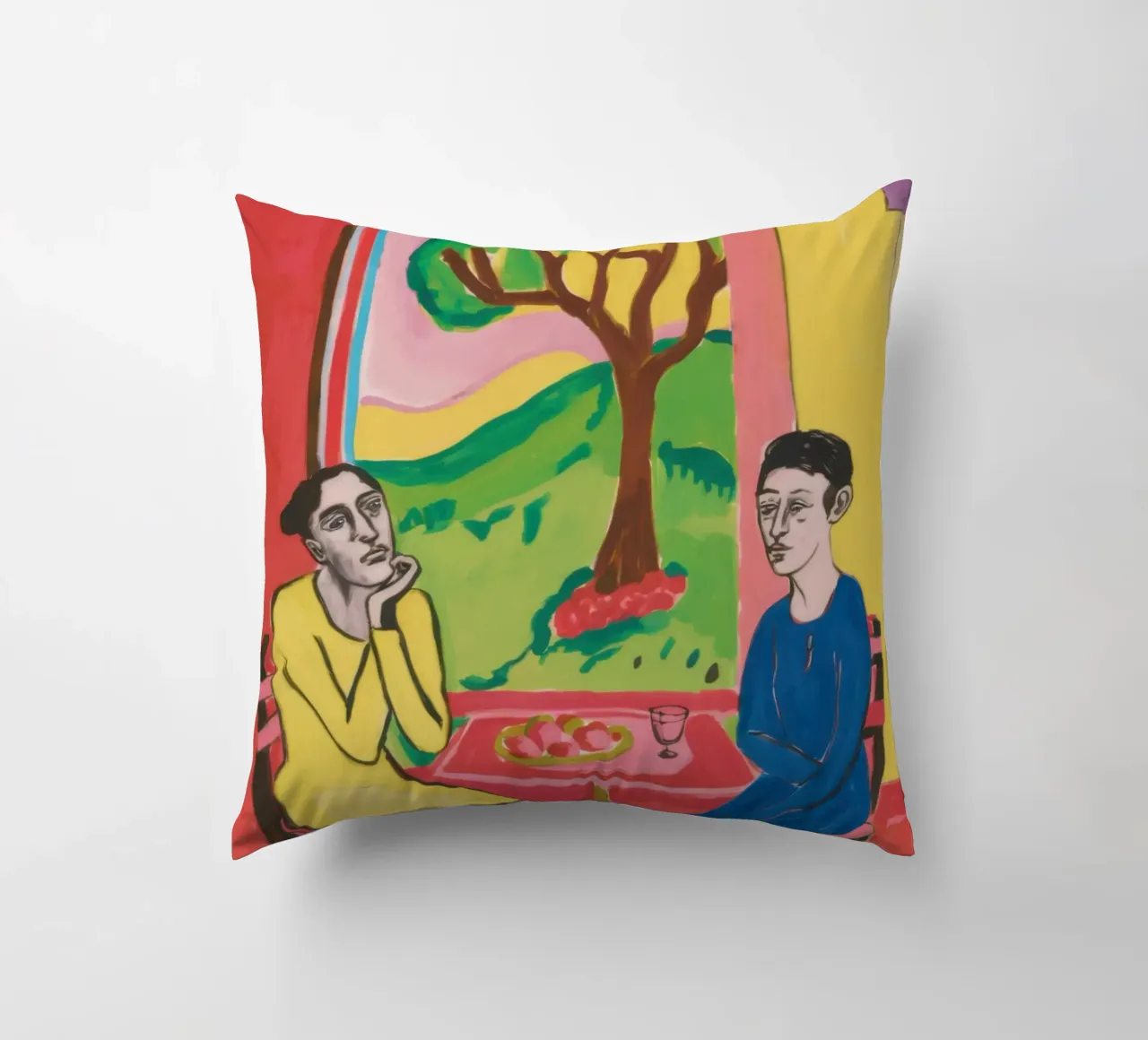 Yellow Table Duet decorative cushion by Marigold Tiga