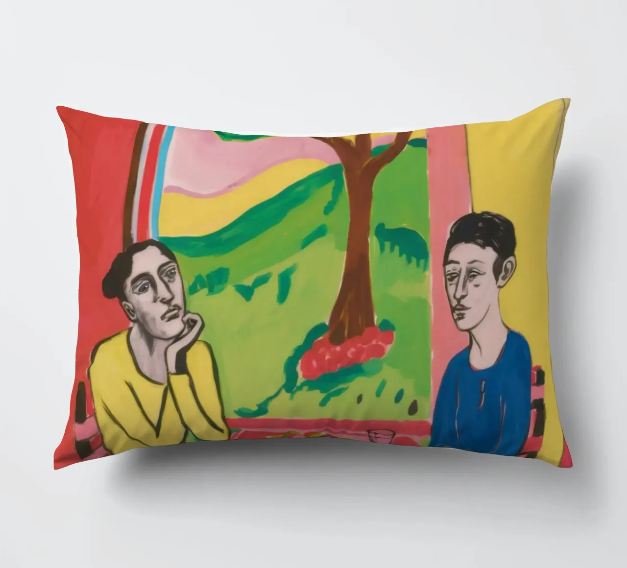 Yellow Table Duet decorative cushion by Marigold Tiga
