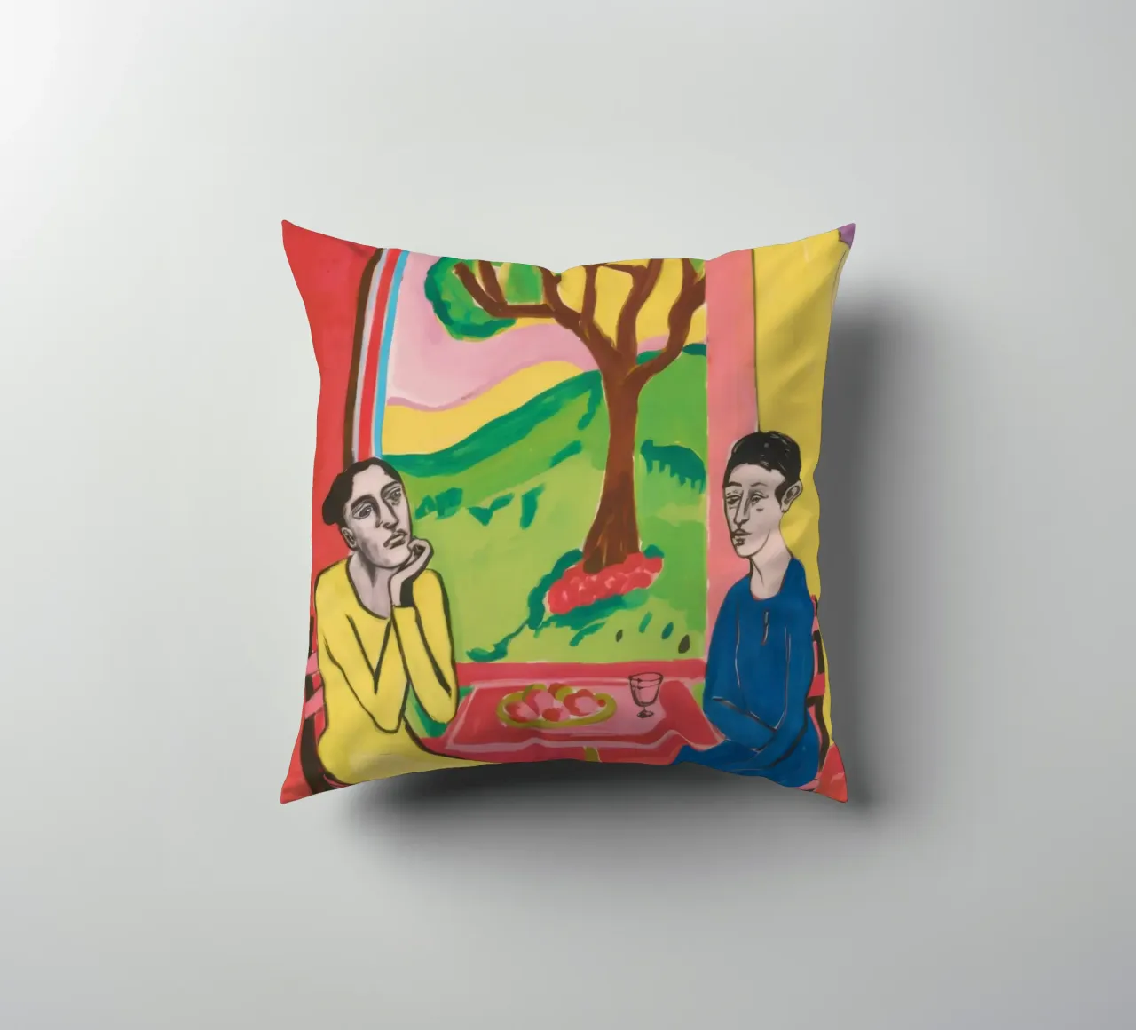 Yellow Table Duet decorative cushion by Marigold Tiga