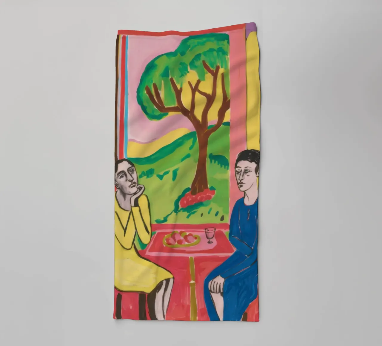 Yellow Table Duet towel by Marigold Tiga