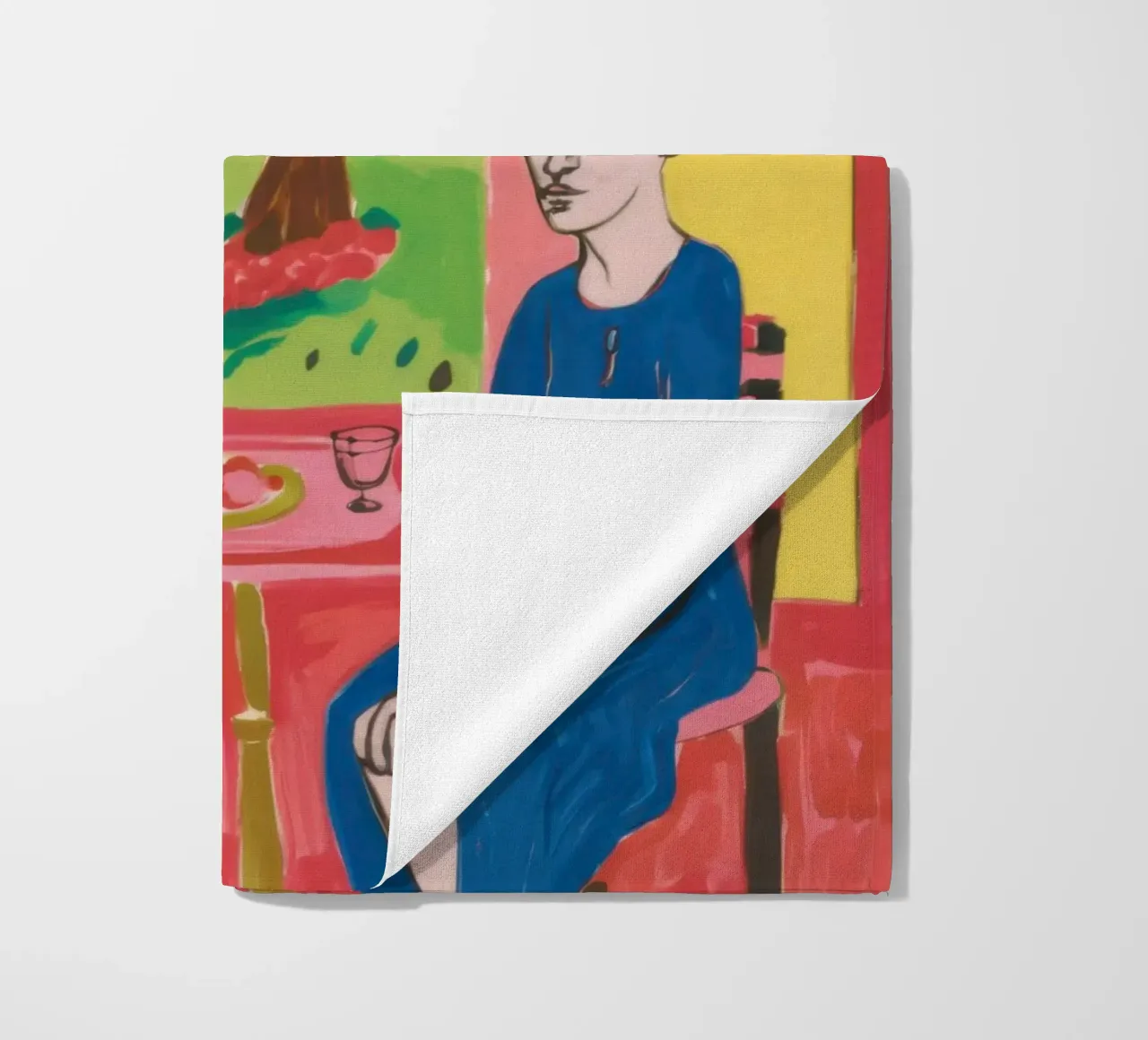 Yellow Table Duet beach towel by Marigold Tiga