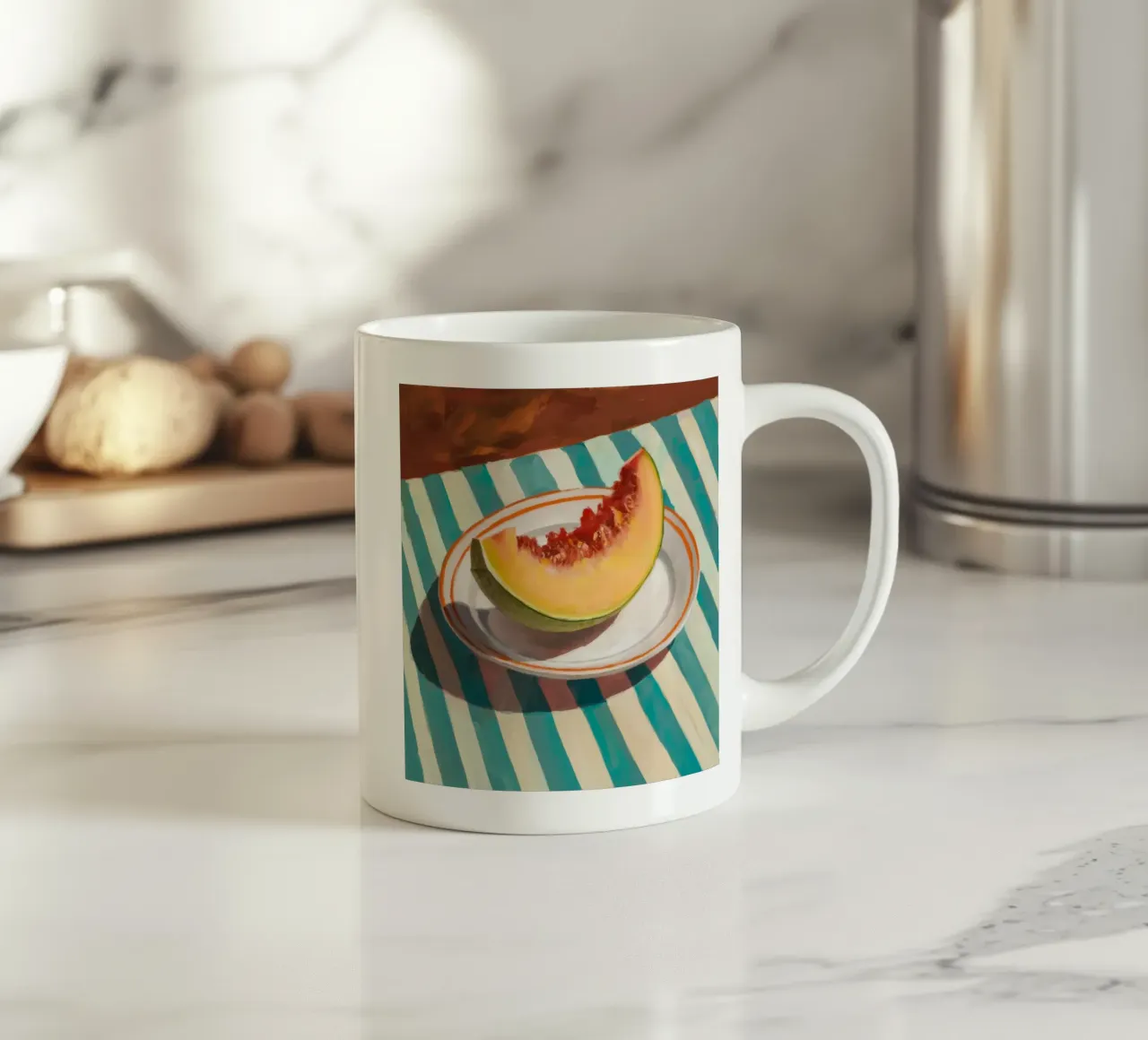 Melone da tavola a righe tazza in ceramica da Haven Fantasy