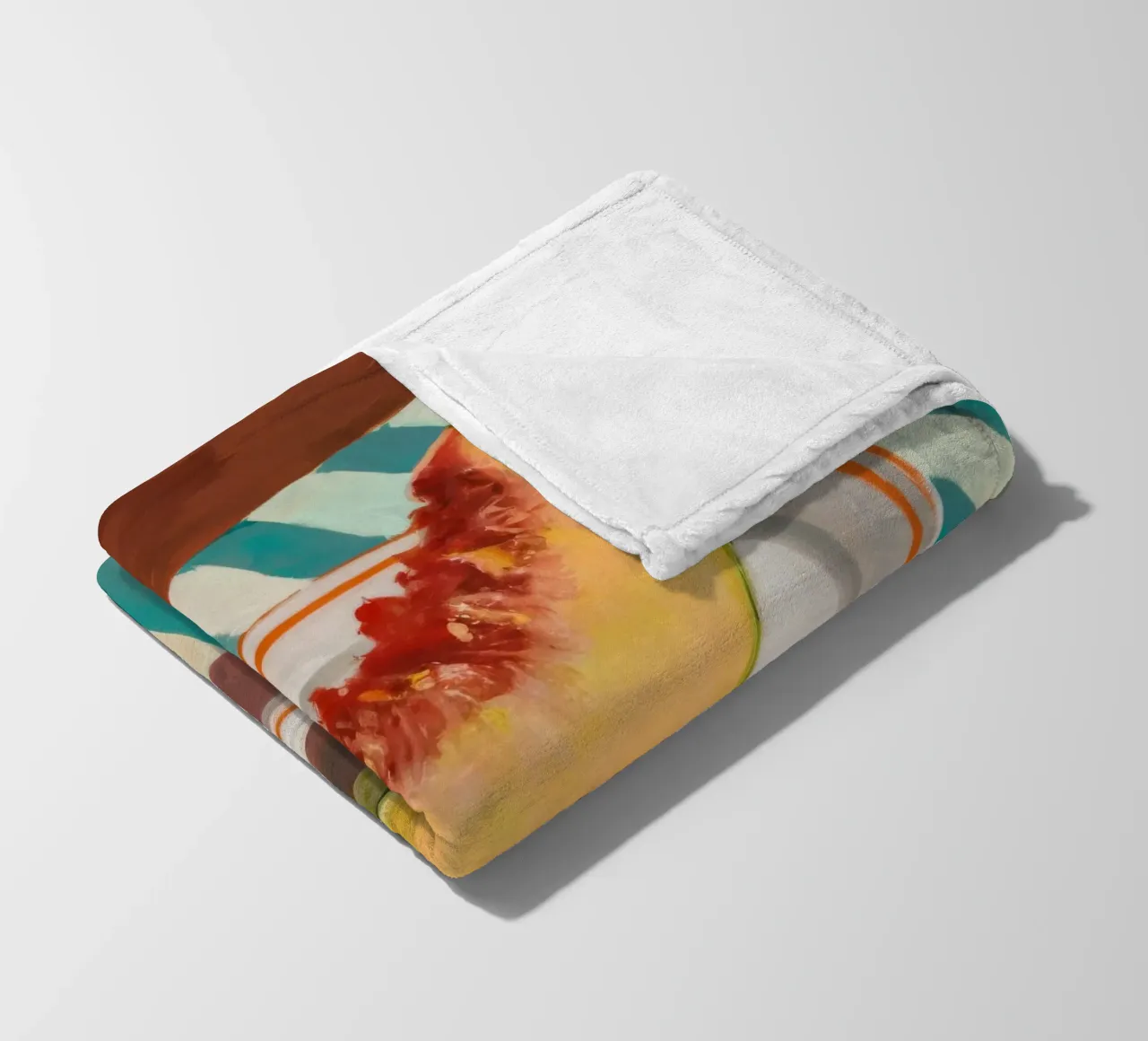 Striped Table Melon fleece blanket by Haven Fantasy