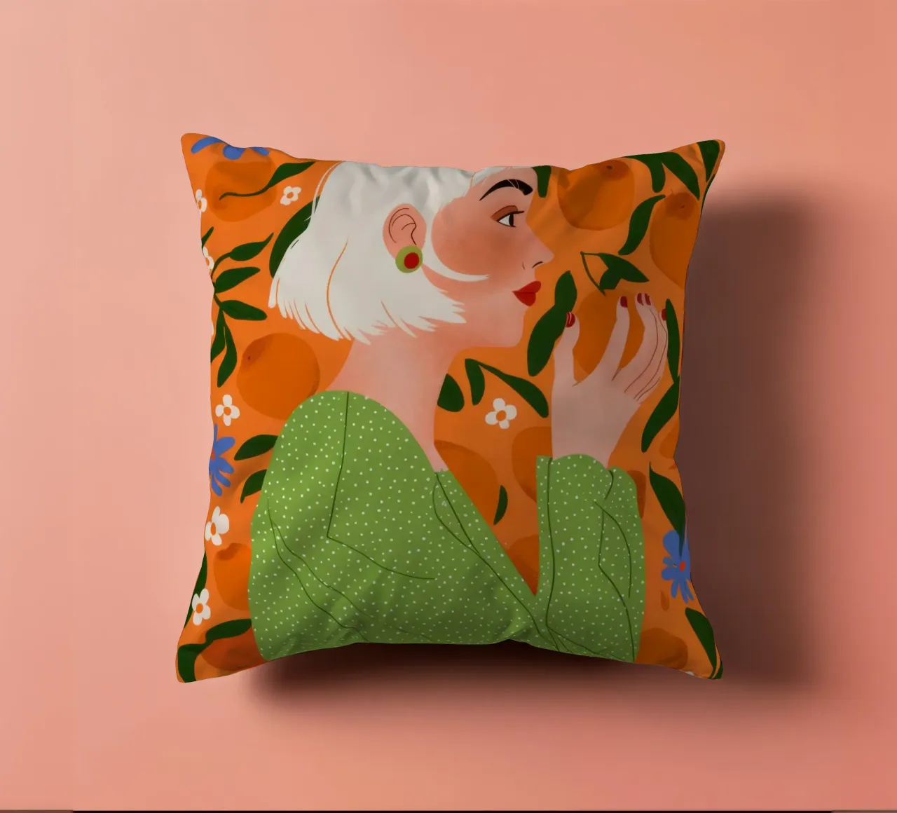 Maglione verde Serenity cuscino da Marigold Tiga