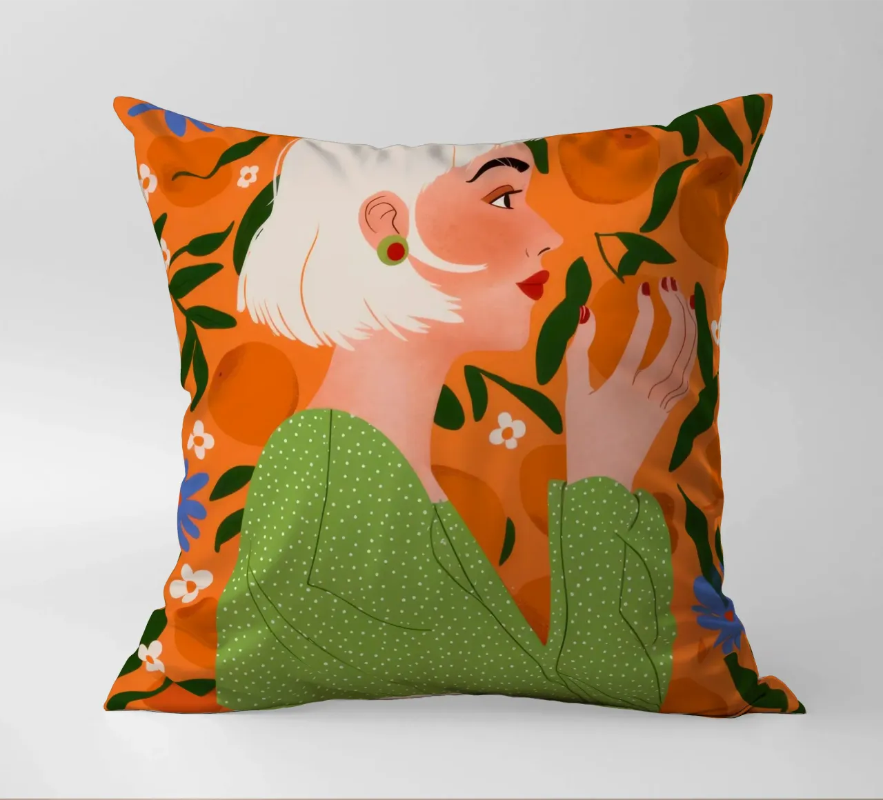 Maglione verde Serenity cuscino da Marigold Tiga