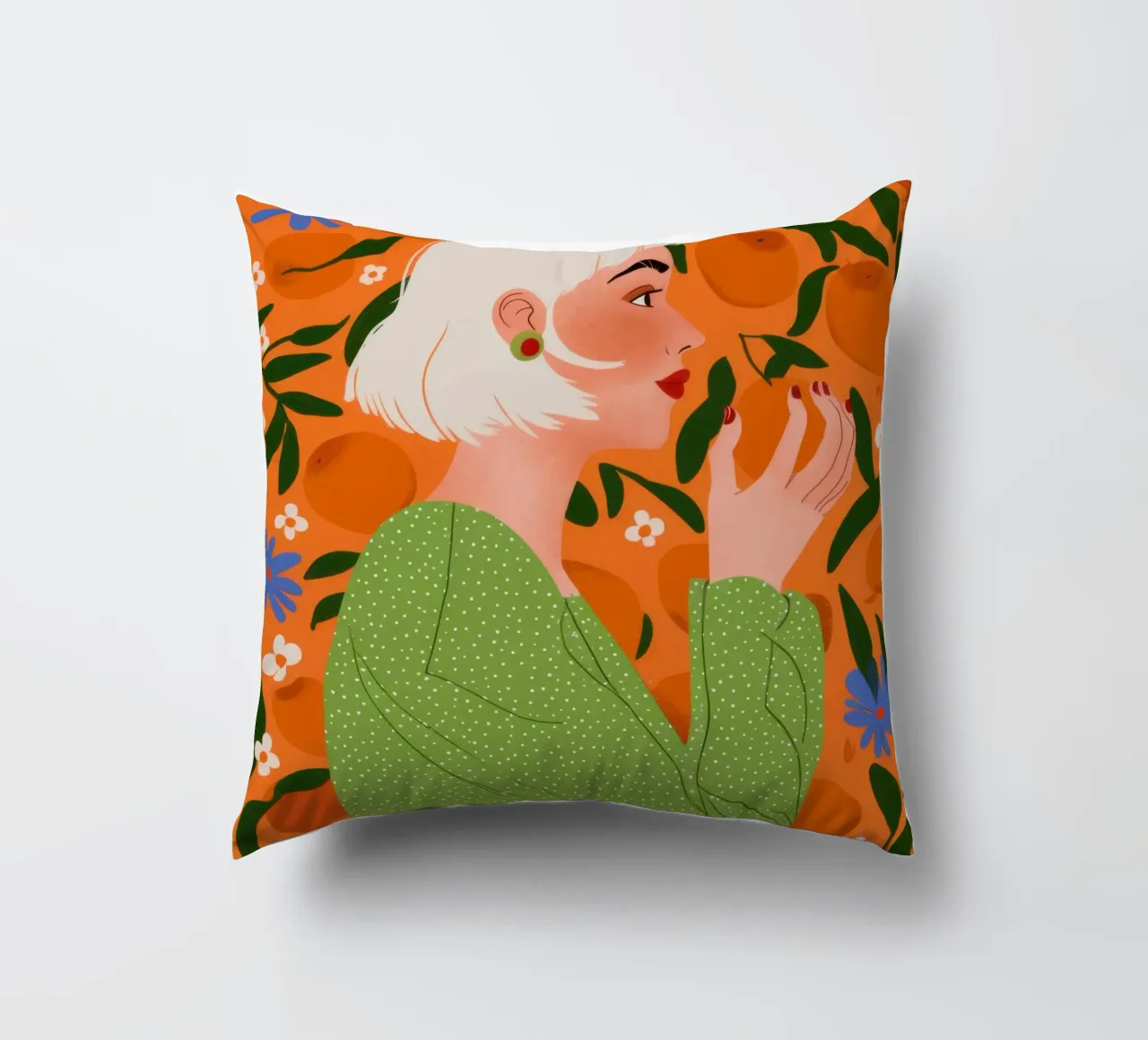 Maglione verde Serenity cuscino da Marigold Tiga