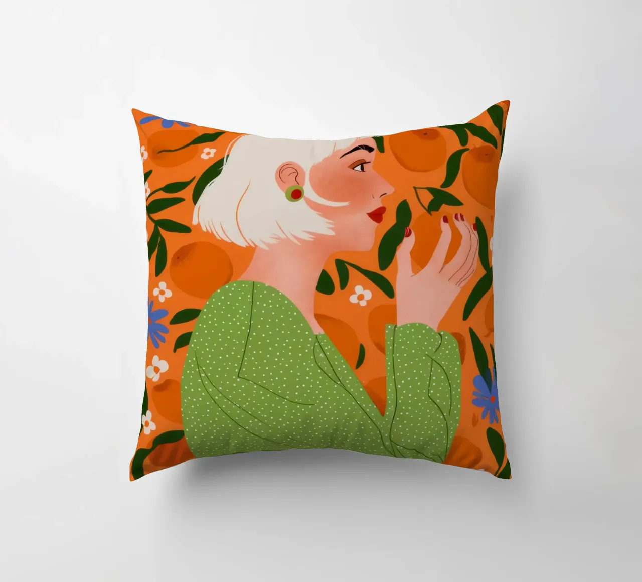 Maglione verde Serenity cuscino da Marigold Tiga
