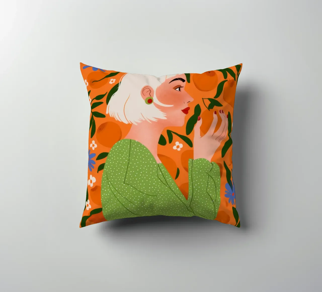 Maglione verde Serenity cuscino da Marigold Tiga