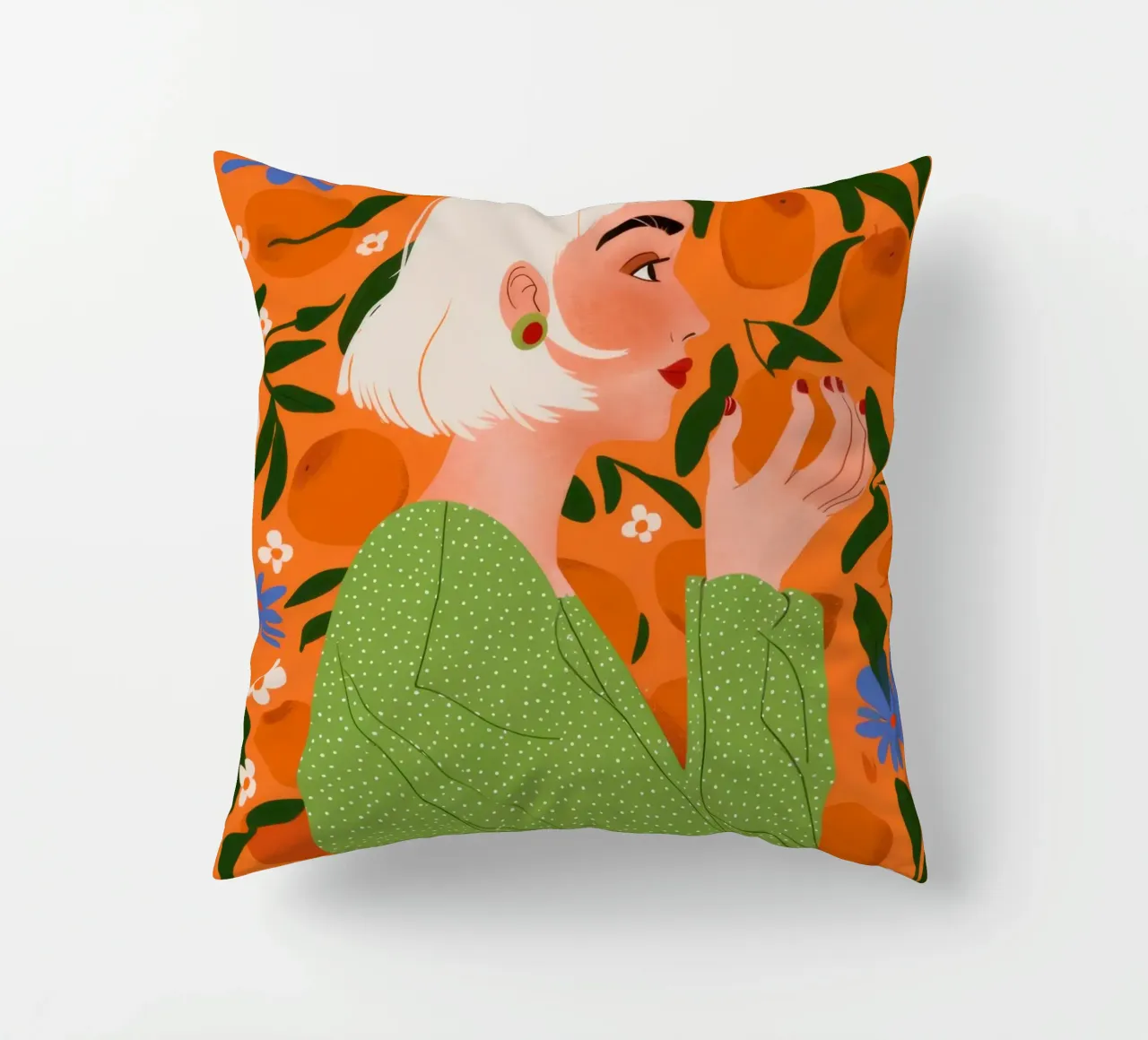 Maglione verde Serenity cuscino da Marigold Tiga