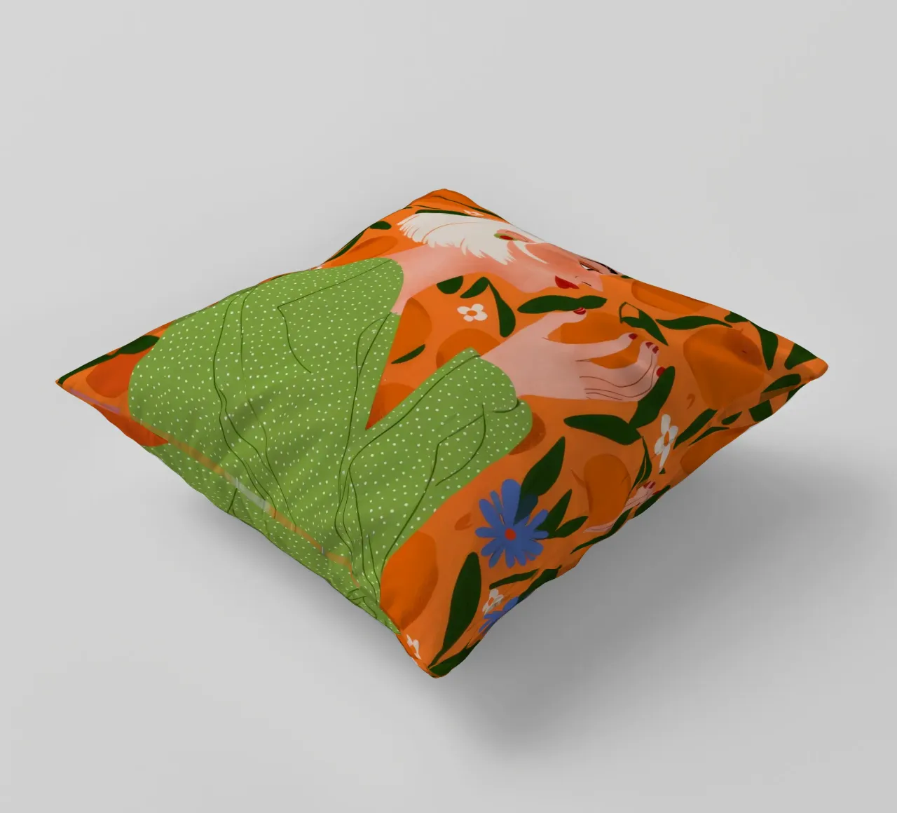 Maglione verde Serenity cuscino da Marigold Tiga